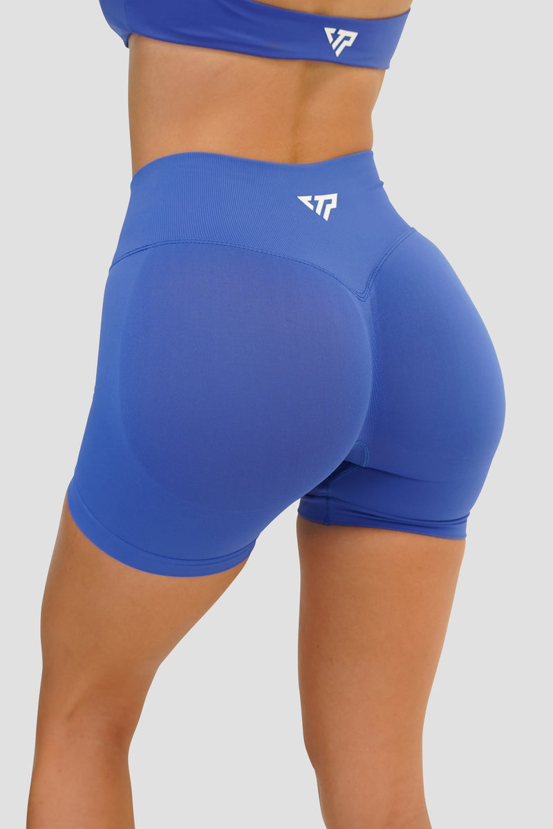 RECOIL HIGH WAIST SCRUNCH SHORTS - ELECTRIC BLUE