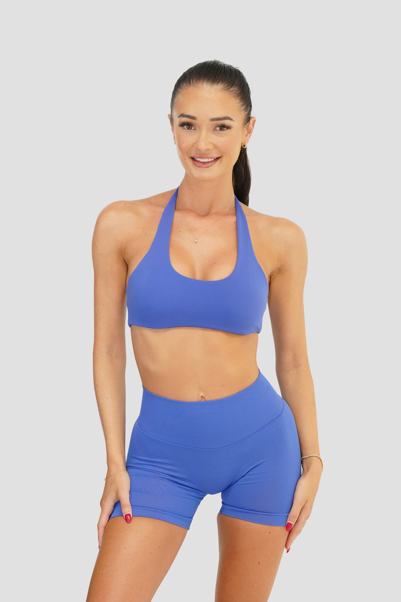 RECOIL HIGH WAIST SCRUNCH SHORTS - ELECTRIC BLUE