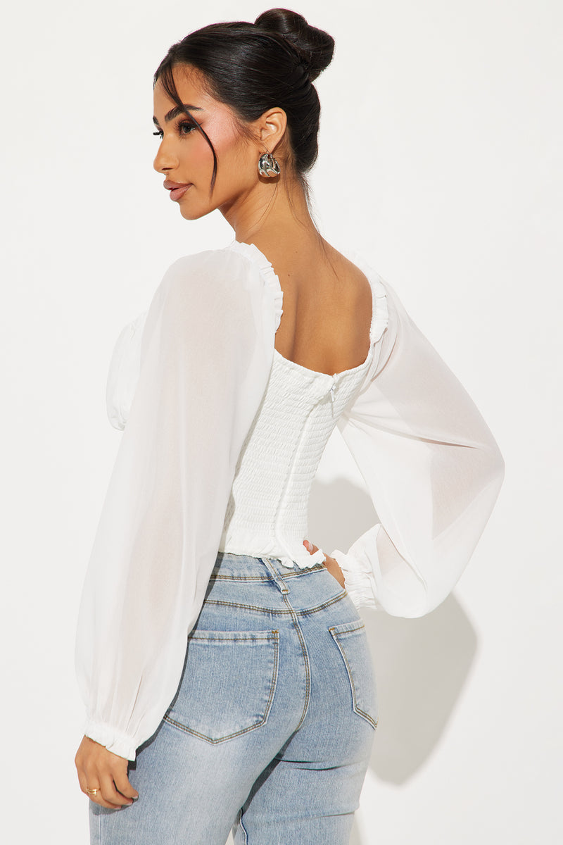 Sweet Words Corset Top - Off White