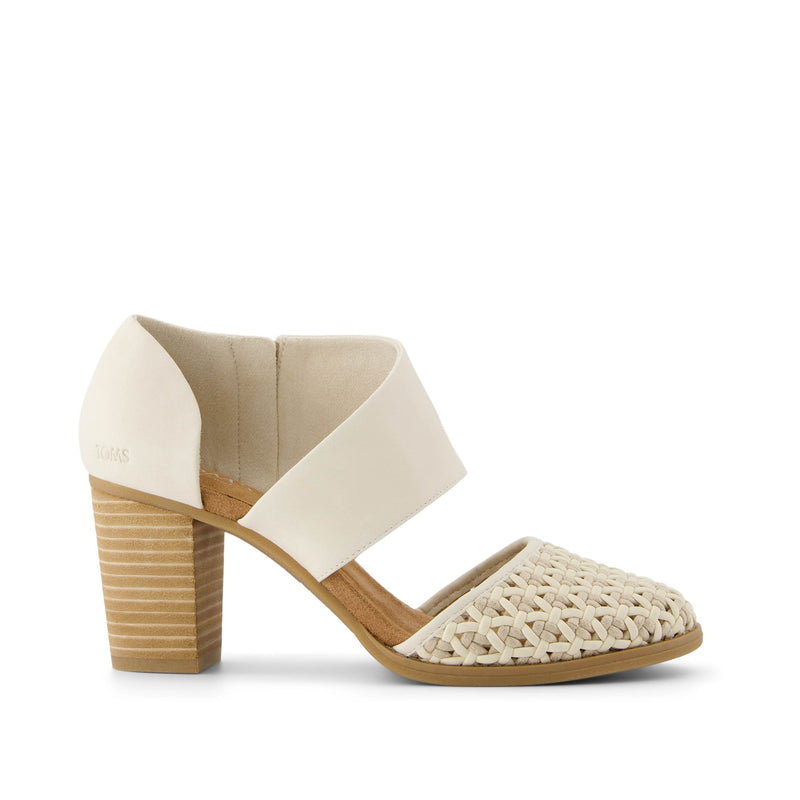 Milan Natural Geo Basket PU Leather Closed Toe Heel