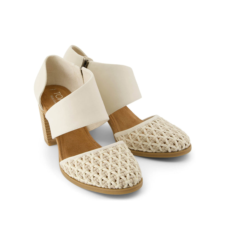 Milan Natural Geo Basket PU Leather Closed Toe Heel