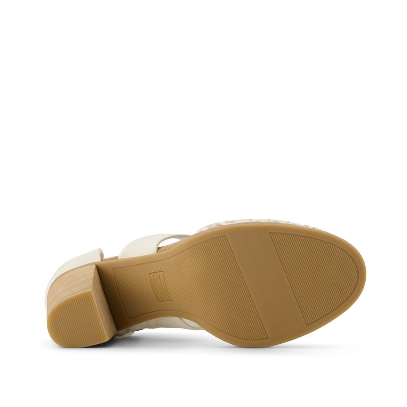 Milan Natural Geo Basket PU Leather Closed Toe Heel