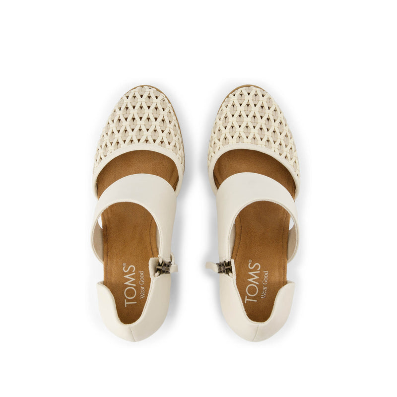 Milan Natural Geo Basket PU Leather Closed Toe Heel