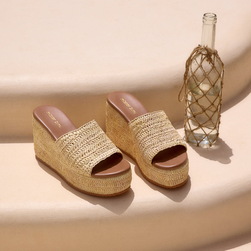 Lavina Wedge In Raffia