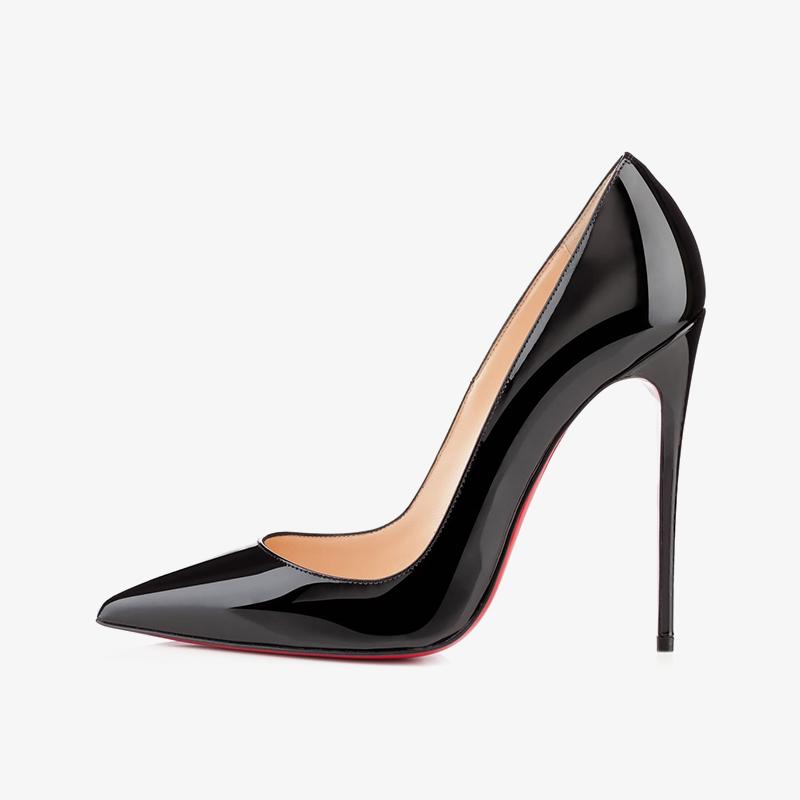 Black Patent Leather Pumps with 120mm Heel