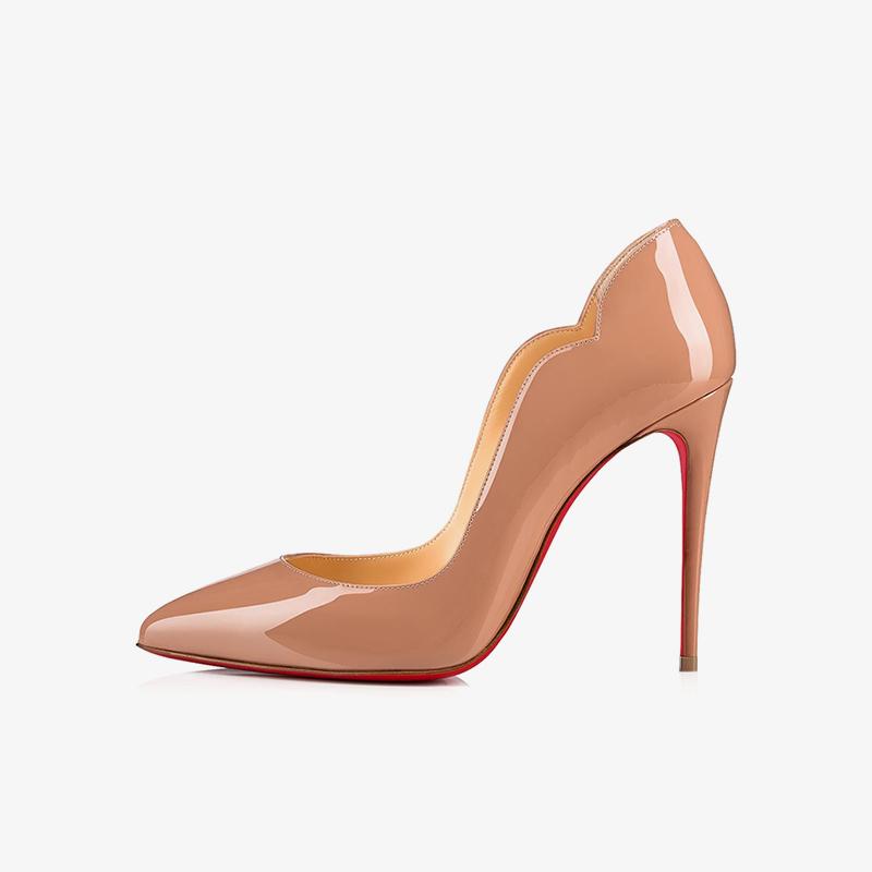 Glossy Nude Patent Leather Stiletto