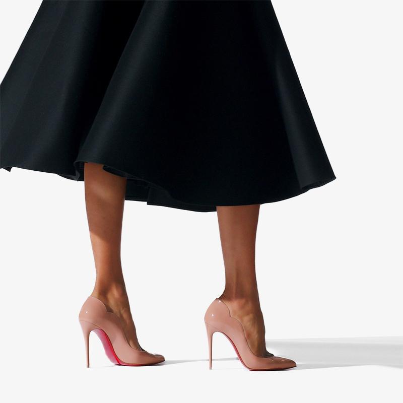 Glossy Nude Patent Leather Stiletto