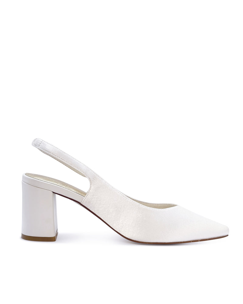 GARDENIA - CLOSED TOE SATIN BRIDAL HEELS - SALE