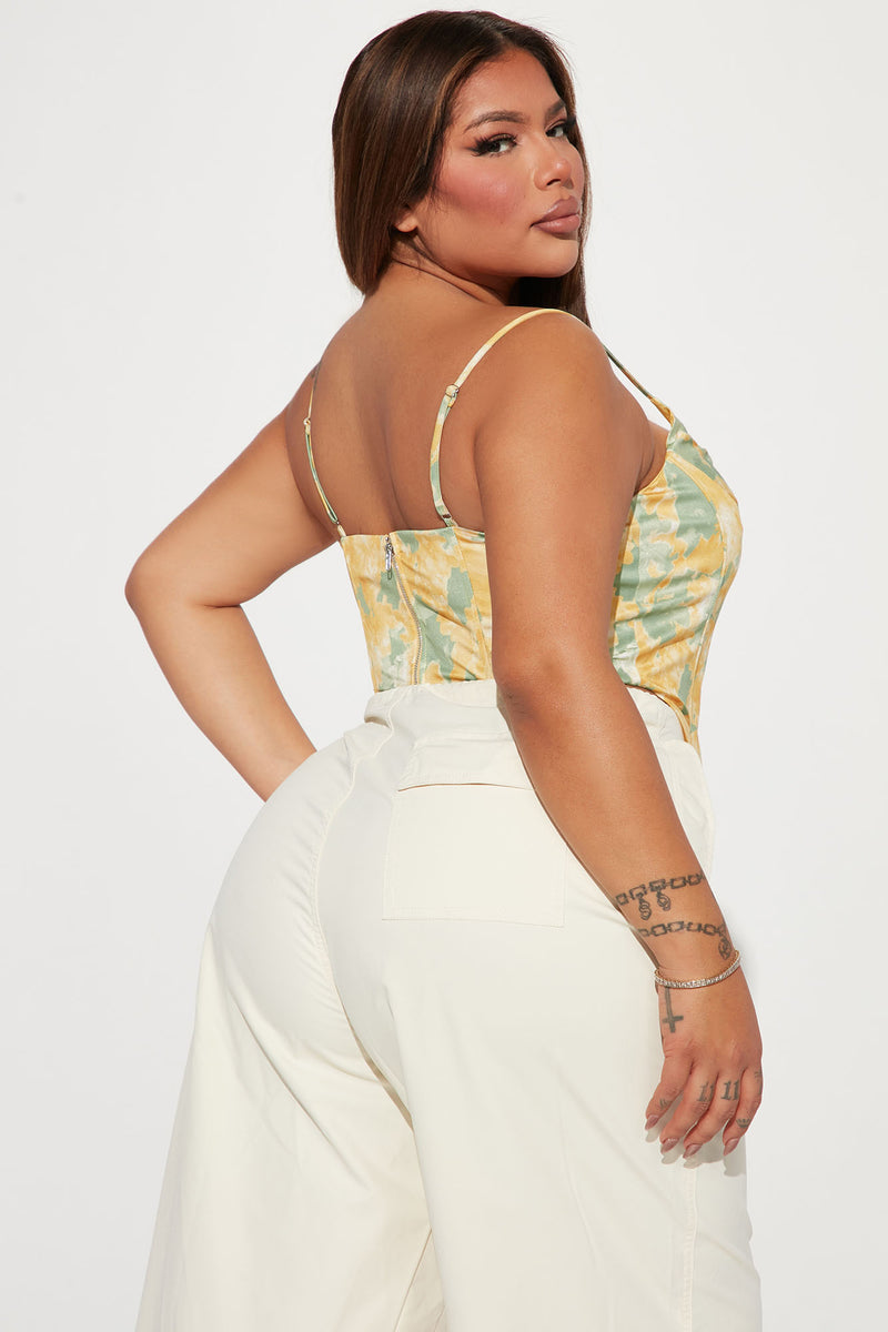 Bring Me Flowers Corset Top - Yellow/combo