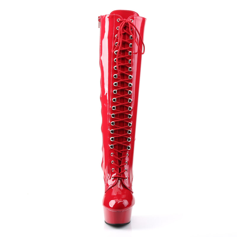 DELIGHT-2023 Pleasers 6 Inch Heel Red  Stripper Platforms High Heels