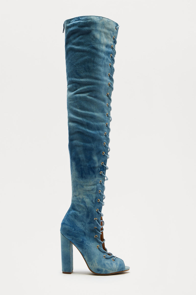 Living Legacy Over The Knee Boots - Denim
