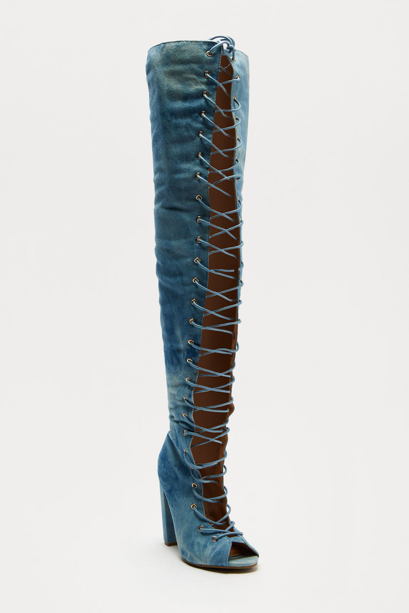 Living Legacy Over The Knee Boots - Denim