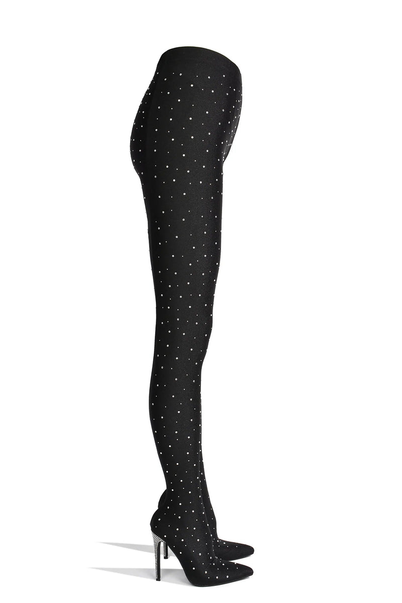 Rhinestone Legging High Heel Boots Roykan Cape Robbin