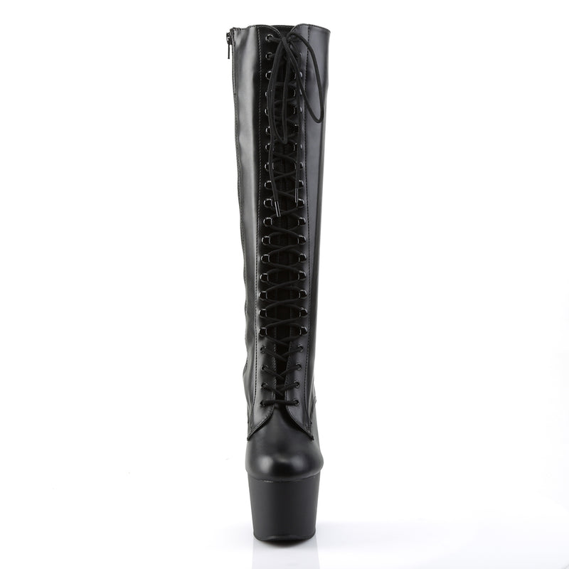 ADORE-2023 Pleaser 7 Inch Heel Black Pole Dancer Knee High Boots