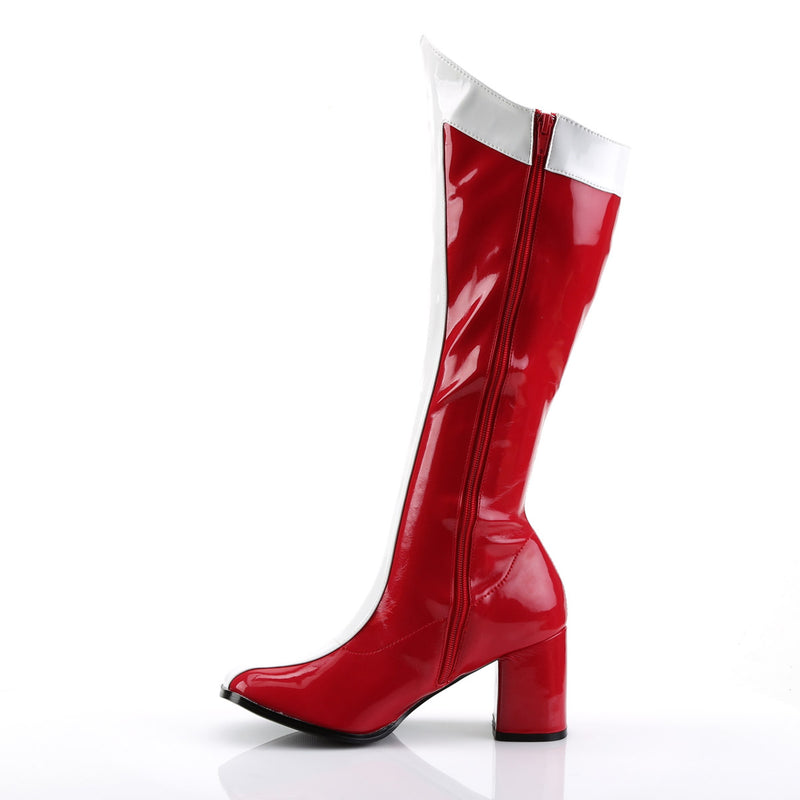 Pleaser Funtasma Sexy Superhero Wonder Woman Block Heel Knee High Gogo Boots Shoes GOGO/305