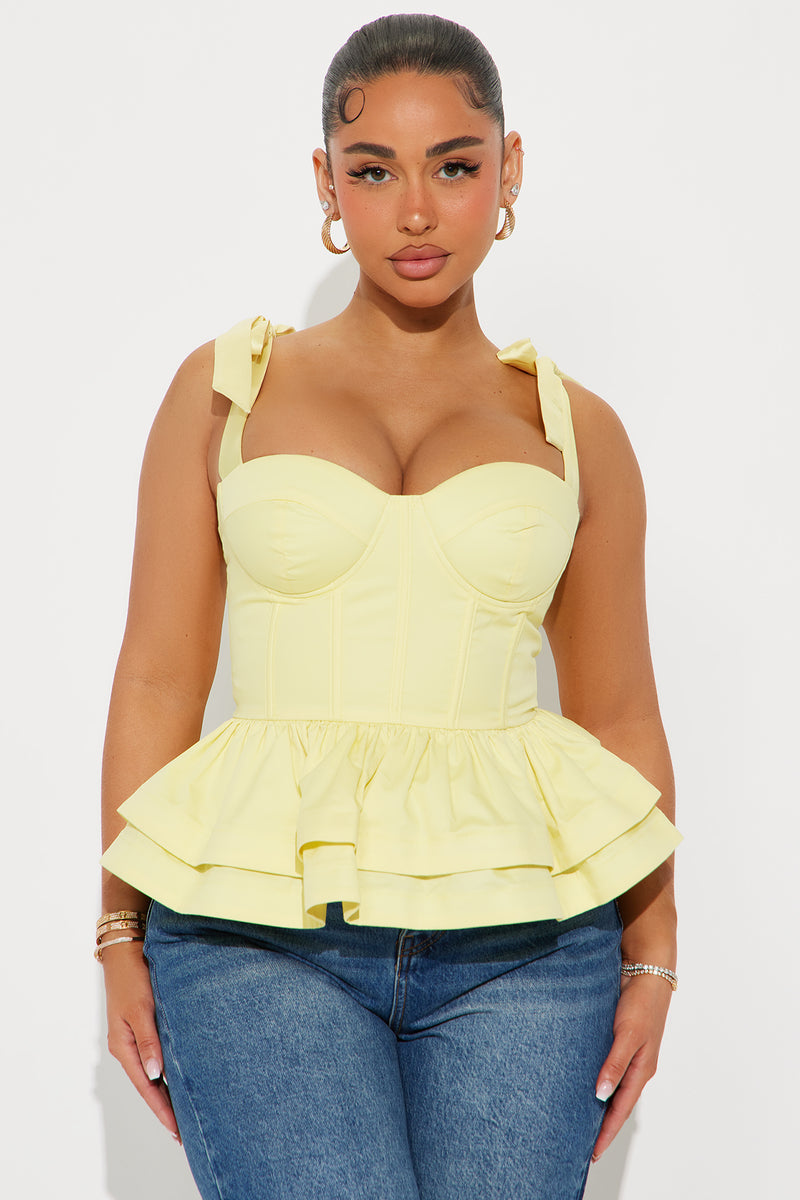 Dearest Darling Corset Top - Butter Yellow
