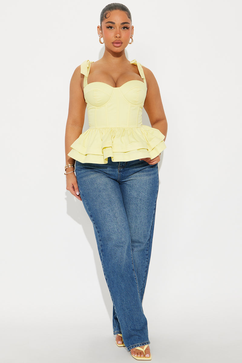 Dearest Darling Corset Top - Butter Yellow