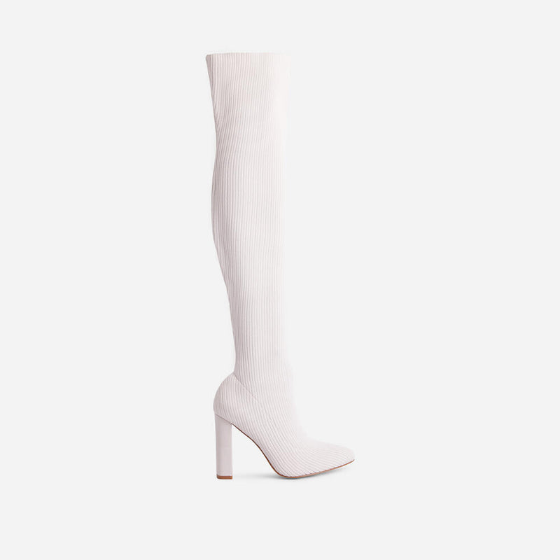 Lemonade ONLY-FANS Block Heel Over The Knee Thigh High Sock Boot