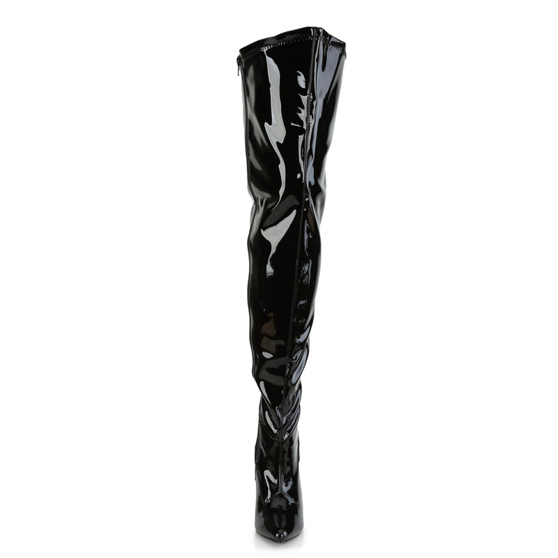 Black PA Wide Calf Thigh High Boots Seduce-3000WC