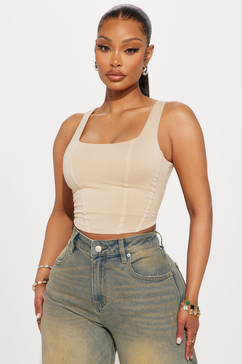 Amanza Corset Top - Taupe