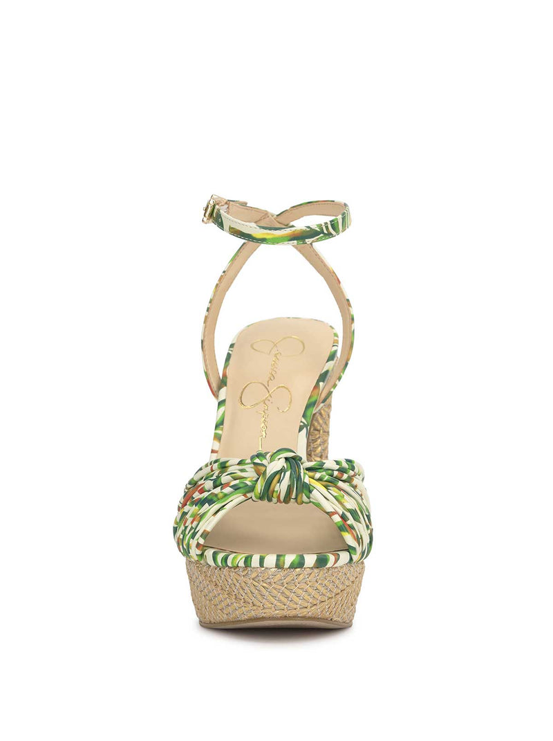 Immie Platform Sandal in Green Jungle