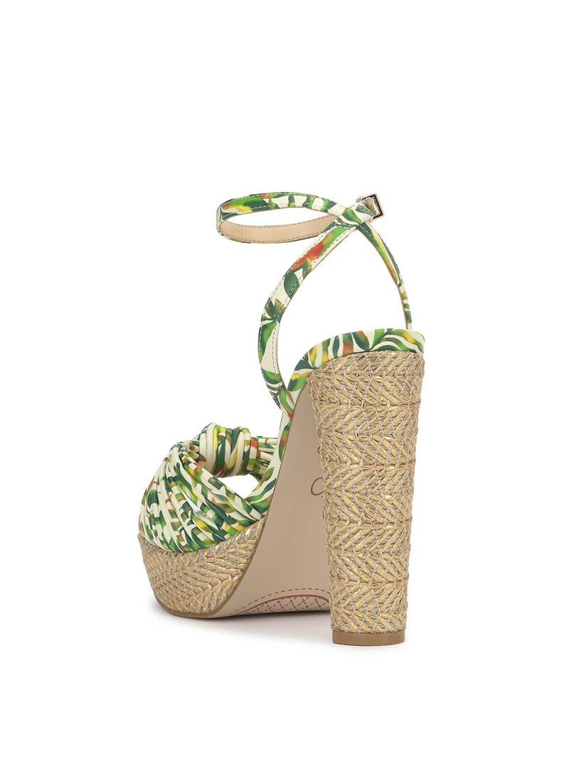 Immie Platform Sandal in Green Jungle