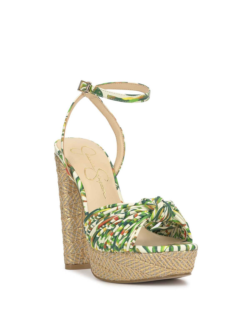 Immie Platform Sandal in Green Jungle