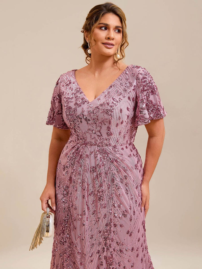 ever PALMER|Plus Size Sequin Mermaid Formal Dress