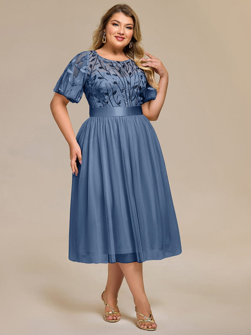 pretty TAYLOR|Plus Size Sequin Leaf Midi Evening Dress
