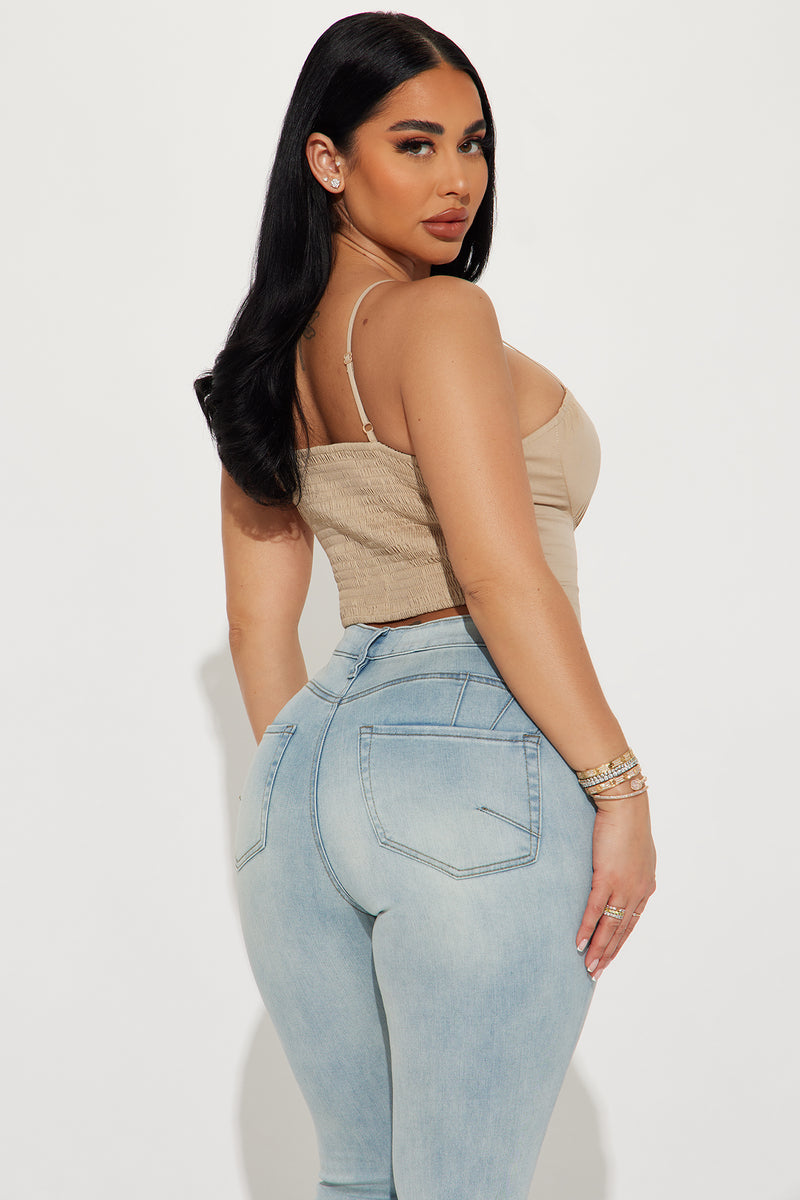 Araya Poplin Corset Top - Sand
