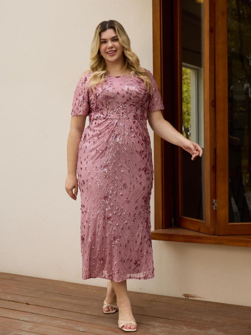 pretty HAYLEN|Plus Size Sequin Formal Wedding Guest Dress