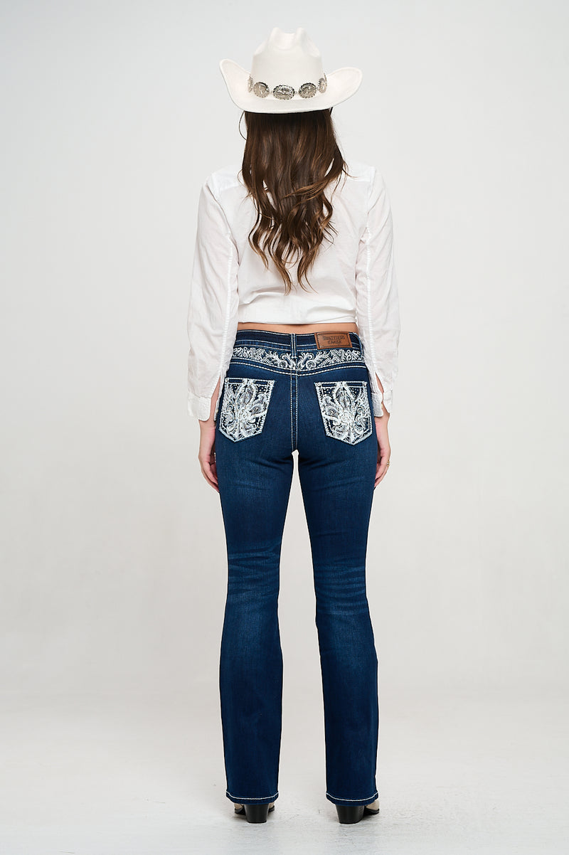 PLUS SIZE WT-760 BOOTCUT EMBROIDERED STRETCHY WOMEN'S BLING JEANS - WESTFIELD EAGLE