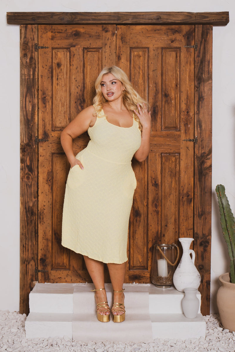Plus Size Sadie Tank Dress - Yellow
