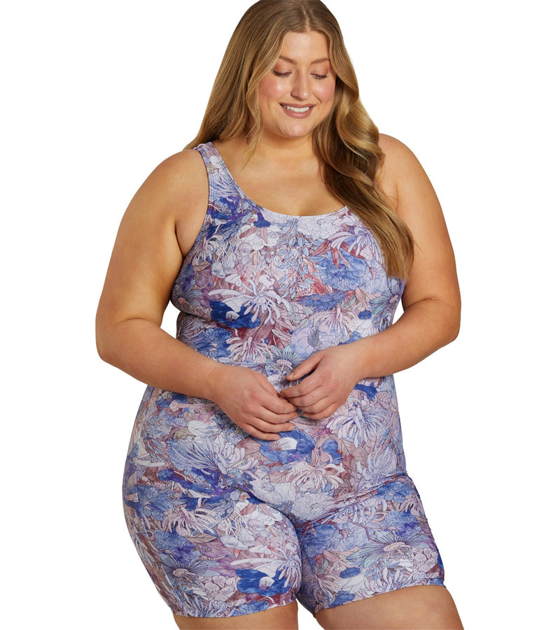 Sporti Plus Size Unitard Jungle Floral One Piece Swimsuit