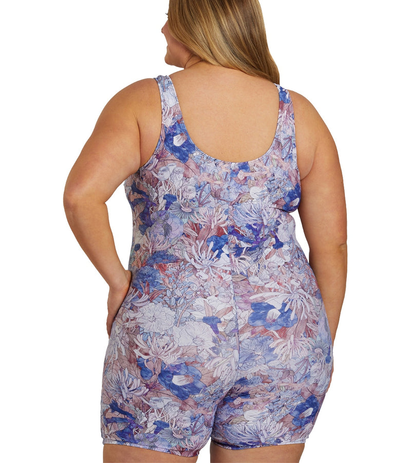 Sporti Plus Size Unitard Jungle Floral One Piece Swimsuit