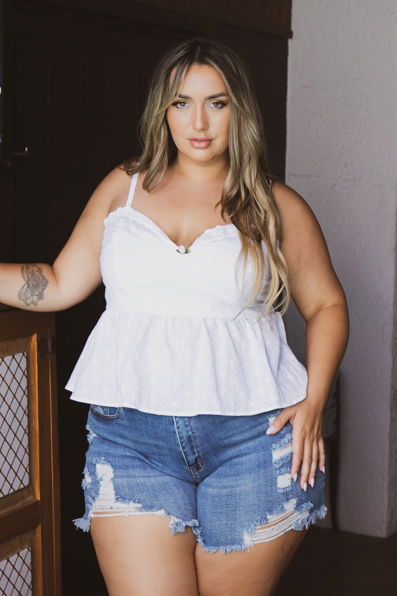 Plus Size Riven  Denim Short - Medium Wash