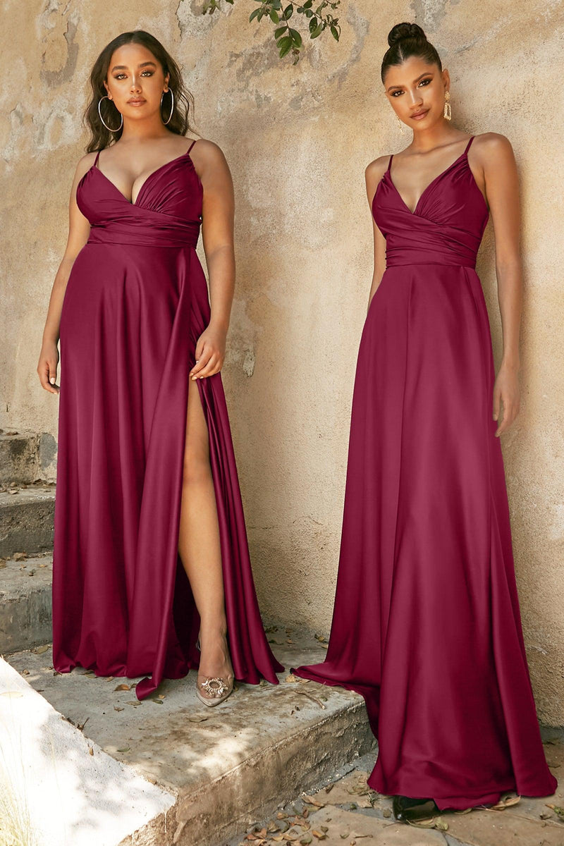Cinderella Divine CD7485C Spaghetti Strap Long Prom Dress Plus Size