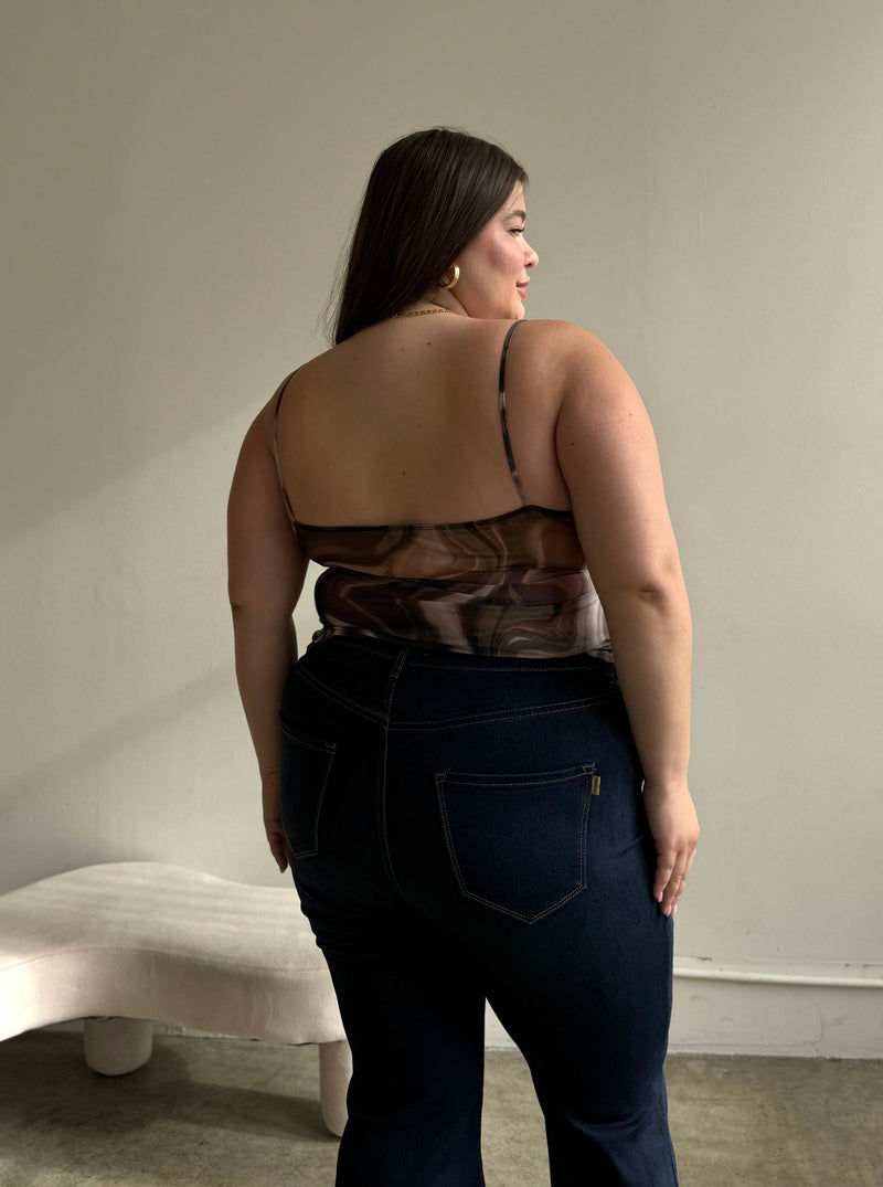 Plus Size Twist Detail Swirl Top