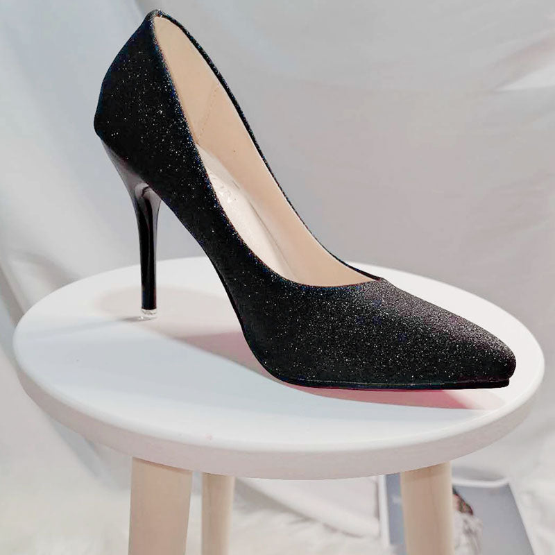 (35-45) Plus Size Shimmer Shiny Pointed Stiletto Heels