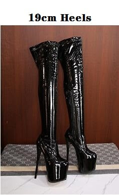 Custom Made Over The Knee Platform Stiletto Boots - Plus Size
