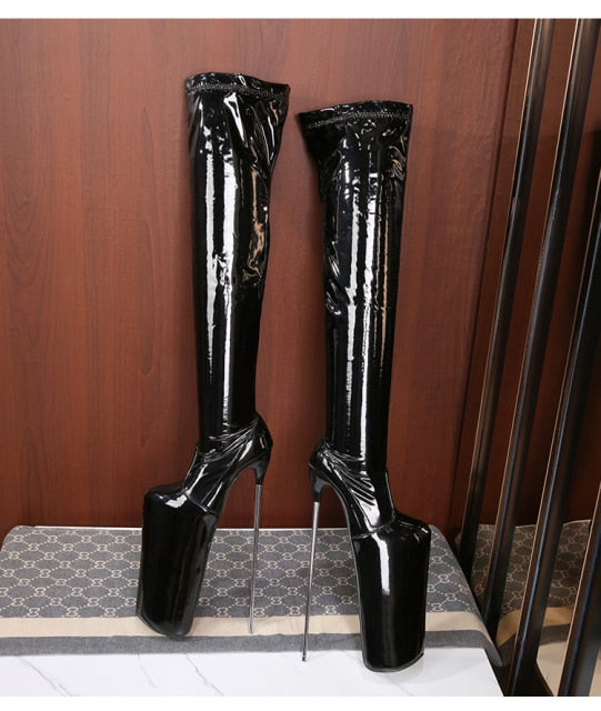 Custom Made Over The Knee Platform Stiletto Boots - Plus Size