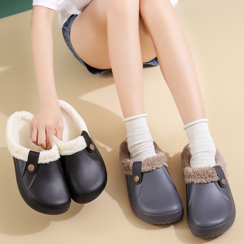 Female Plus Size Fleece-lined Home Cotton Slippers