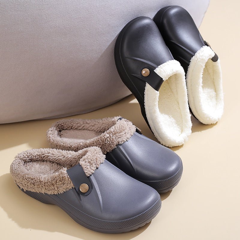 Female Plus Size Fleece-lined Home Cotton Slippers