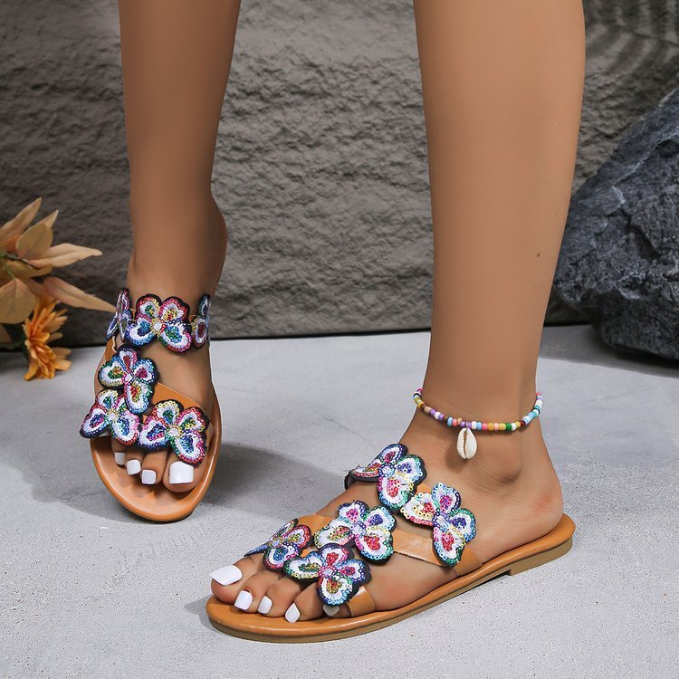 Vacation Light Butterfly Plus Size Beach Sandals