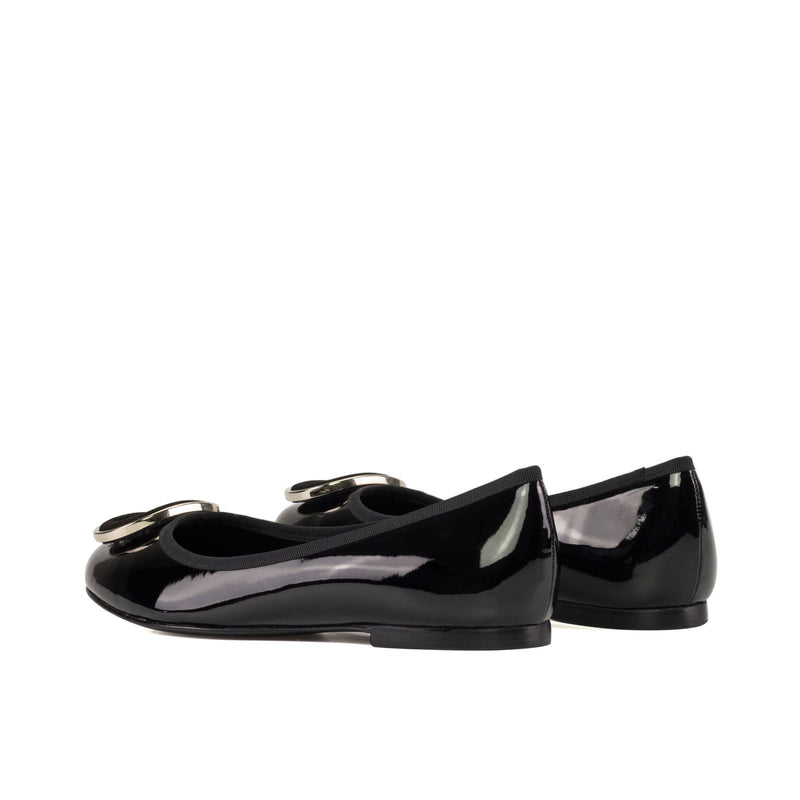 Women's Rome Flat Leather Shoes Wide Plus Size Luxury Black 5240