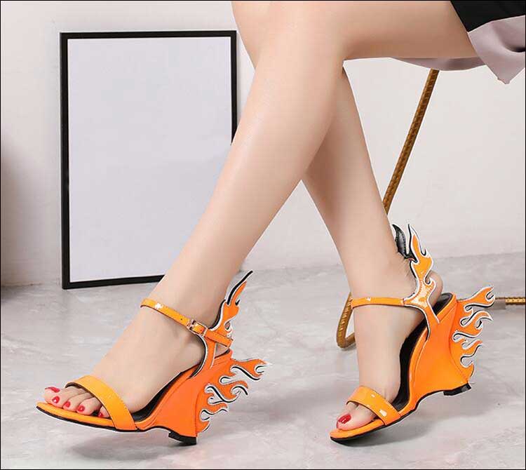 Flame - Drag Queen 10CM High Wedges/Platform Shoes -Plus Size