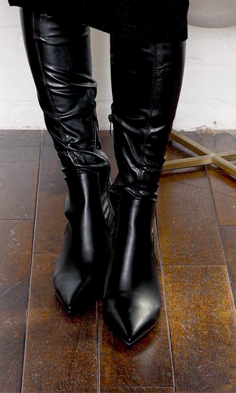 She's Killing It| Thigh High Stretch  Heel Boots FINAL SALE