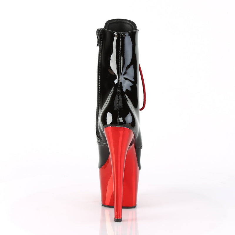 Pleaser Adore-1020 Red Chrome Boots