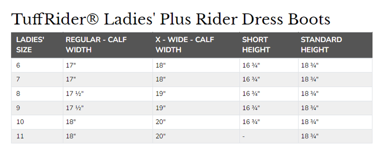 Tuffrider Ladies Plus Rider Dress Boots