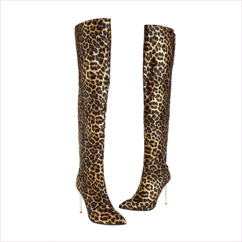 Emerald Green Bright Leather Pointed Toe Stiletto Knee Boots